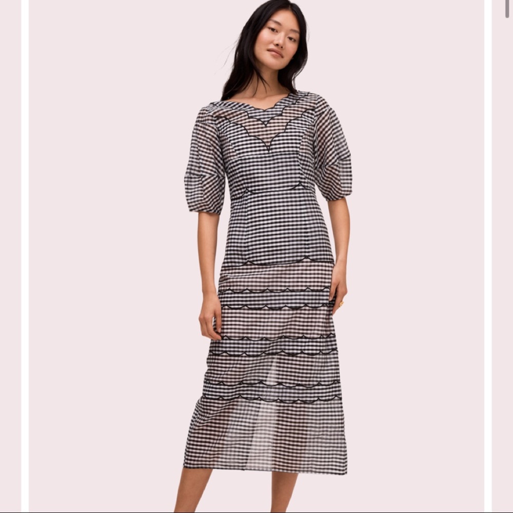 Kate Spade Embroidered Gingham Dress